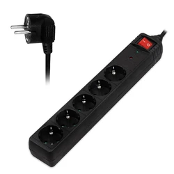 Πολύπριζο Με Προστασία Υπέρτασης Sonora SPSB501 Black