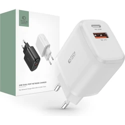 Tech-Protect C20W 2-port Network Charger PD 20W QC 3.0 White