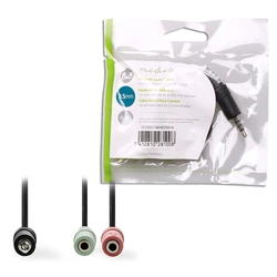 Αντάπτορας 3,5mm Nedis Headset Male to Female 0.2m Black