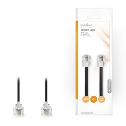 Καλώδιο τηλεφωνικό RJ11 Nedis TCGP90200BK100 male to male 10m Black