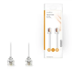 Καλώδιο Rj11 NEDIS Telecom Male To RJ11 Male 10.0 M White Tcgp90200wt100