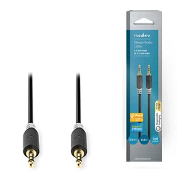 Καλώδιο Ήχου Nedis 3.5mm Stereo Αρσ. - Αρσ. 0.50 M, Σε Ανθρακί Χρώμα