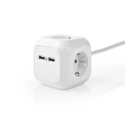 Πολύπριζο Nedis Exsoc415ufwt 4-Way White