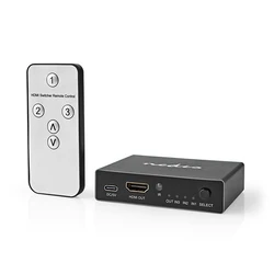 HDMI Switch Nedis VSWI3493AT 3PORTS 3x INPUT - 8K@60Hz 45Gbps Anthracite