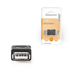 Αντάπτορας USB Nedis High-Speed A θηλ. - USB A θηλ., Μαύρο