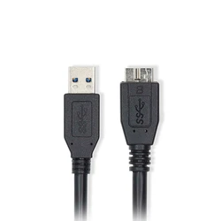 Kαλώδιο USB Nedis 3.2 Gen 1x1 A αρσ. - USB Micro B αρσ., 0.50m, Μαύρο