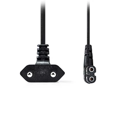 Καλώδιο Τροφοδοσίας Nedis Euro - 8-Shaped (οχταράκι) υπό γωνία, 5.00m σε μαύρο χρώμα.