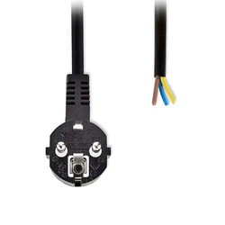 Καλώδιο Τροφοδοσίας Nedis Schuko αρσ. σε γωνία 90° και γυμνά άκρα, 1.80m.