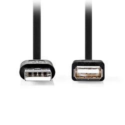 Καλώδιο USB Nedis High-Speed Α αρσ. - USB A θηλ., 1.00m.