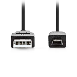 Καλώδιο USB Nedis USB-A Male to USB Mini-B 5 pin Male 2.00m Black (CCGL60300BK20)
