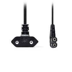 Καλώδιο Τροφοδοσίας Nedis Euro - 8-Shaped (οχταράκι) υπό γωνία, 2.00m σε μαύρο χρώμα.