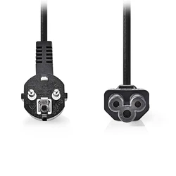 Καλώδιο Τροφοδοσίας Nedis Schuko αρσ. σε γωνία 90°- IEC-320-C5, 2m.