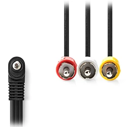 Καλώδιο RCA Nedis Jack 3.5mm αρσ. υπό γωνία 90° - 3x RCA αρσ., 1.00m.
