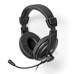 Multimedia Headset Nedis over-ear με Καλώδιο 1.80m, σε μαύρο χρώμα.