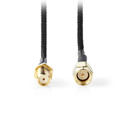 Υφασμάτινο Καλώδιο SMA Nedis θηλ. - SMA αρσ., με επίχρυσα βύσματα, 0.50m.