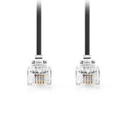 Τηλεφωνικό Καλώδιο Rj11 Αρσ. - Rj11 Αρσ. 5.00 M Nedis Tcgl90200bk50 Σε Μαύρο Χρώμα
