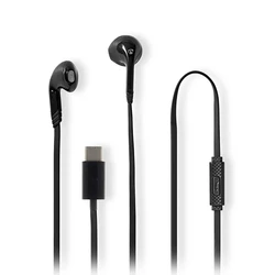 Handsfree Ακουστικά Nedis Hpwd4024bk Με Μικρόφωνο Και Βύσμα Usb-C Μαύρο 