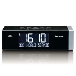 Lenco DAB+ FM Bluetooth 5.0 Clock Radio LED Display Dual Alarm Black (CR-640)