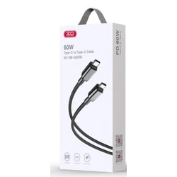 Καλώδιο Φόρτισης Xo Nb-Q250b Pd 60w Type-C Σε Type-C Pvc Shiny Colorful Fast Charging Cable Μαύρο