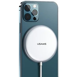 USAMS Wireless Charger US-CD160 magnetic W2 15W aluminiowa Apple iPhone 12 series silver CD160DZ01