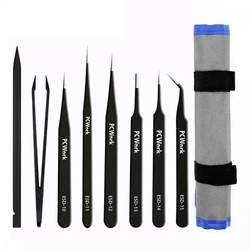 Σετ Τσιμπίδες Ακριβείας PCWork από ανοξείδωτο ατσάλι, 8 τεμαχίων.