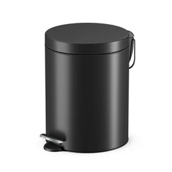 Hailo Selekta S black (round metal pedal bin, 5 L)