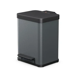 Hailo Öko uno Plus M dark grey, matte - 17 L pedal waste bin