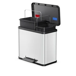 Hailo Öko duo Plus L stainless steel pedal waste separation bin 17+9L