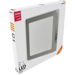 Πλαφονιέρα Avide LED Τετράγωνο Αλουμίνιο Σατέν Νίκελ 24W Λευκό 4000K