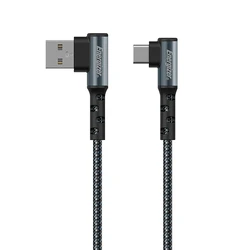 Καλώδιo USB Energizer Angle (90°) / Braided 2.0 USB-C Black 2m (C710CKBK)