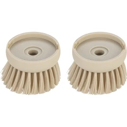 Brabantia Plastic Dish Cleaning Brushes with Handle, Beige, 2 pcs