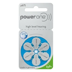 Μπαταρίες Ακουστικών Βαρηκοΐας Power One P675, Mercury Free, 1.45V, 6τμχ