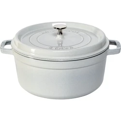 Staub Βαθιά Κατσαρόλα από Μαντέμι 24 cm 5.2 L Λευκή