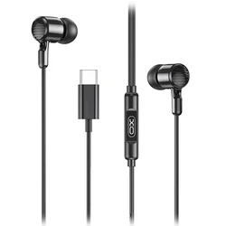Handsfree Ακουστικά XO Ενσύρματα in-ear μεταλλικά και βύσμα USB-C, Μαύρο