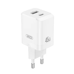 Φορτιστής XO CE36 GaN 45W Διπλής Θύρας (1x USB-C PD45W + 1x USB-A) - Λευκό