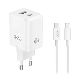 XO CE36 Φορτιστής GaN 45W με 1xUSB-C & 1xUSB-A και καλώδιο USB-C 1m