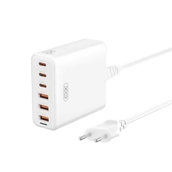 Φορτιστής Πρίζας Xo L133 Desktop 75w Gan 3 Θύρες USB + 3θυρες Type-C, 1. 5m