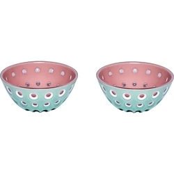 Guzzini Le Murrine Set of 2 Bowls Ø12 cm Matcha green / white / mauve