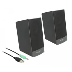 Ηχεία DeLOCK 2.0 27001, stereo, USB & 3.5mm, μαύρα