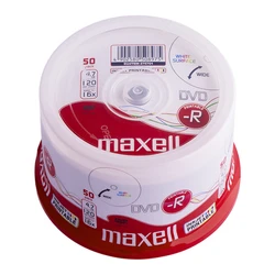 DVD-R Maxell 275701, 4.7GB, 120min, 16x speed, printable, Cake 50τμχ