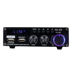 Ενισχυτής Blitzwolf AS-22 audio amplifier, 45W, Bluetooth 5.0, USB + remote control (black)