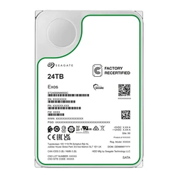 Seagate Exos X24 HDD 24 TB 3.5" SATA 6 Gb/s - Ανακατασκευασμένο (Recertified) - ST24000NM000C-REC
