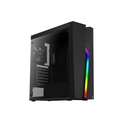 Aerocool Bolt Gaming Midi Tower Κουτί Υπολογιστή με Πλαϊνό Παράθυρο και RGB Φωτισμό - Μαύρο
