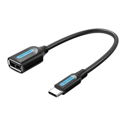 Αντάπτορας USB-C 2.0 M to F USB-A OTG Vention CCSBB 0.15m (Black)