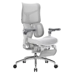 SIHOO Doro S300 Ergonomic Office Chair with Mesh Footrest  Off White
