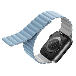 UNIQ Revix strap Apple Watch 4/5/6/7/SE/8/9/Ultra 44/45/49mm Reversible Magnetic white-blue