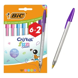 BIC Ballpoint Pen Cristal Fun Colours 1.6mm 8pcs