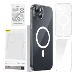 Θήκη Baseus Magnetic Crystal Clear για iPhone 13 (transparent) with all-tempered-glass Θήκη Κινητού and cleaning kit