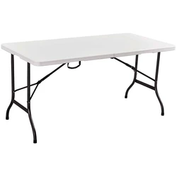 Foldable Metal Catering Table (Suitcase Fold) - White, 152 x 74.5 x 72 cm (SKU 31-30797, Velco)