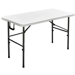 Folding Metal Catering Table (Briefcase Style) White 122x60x74 cm